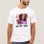 Custom Text Photo Cool Grunge T-Shirt<br><div class="desc">Great present for your boyfriend! Custom photo T-shirt saying your own custom message or text in cool grunge typography picture in a distressed cool mask cutout. Simple and easy customisation!</div>
