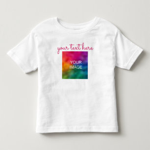 Custom Text Photo Double Sided Print Baby White Toddler T-Shirt