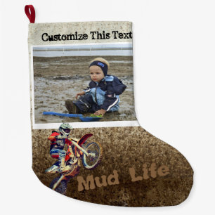 Custom Text Photo/ Motorcycle Men Boy Sports Large Christmas Stocking
