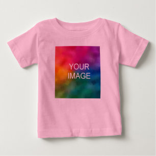 Custom Text Photo Pink Fine Jersey High Quality Baby T-Shirt