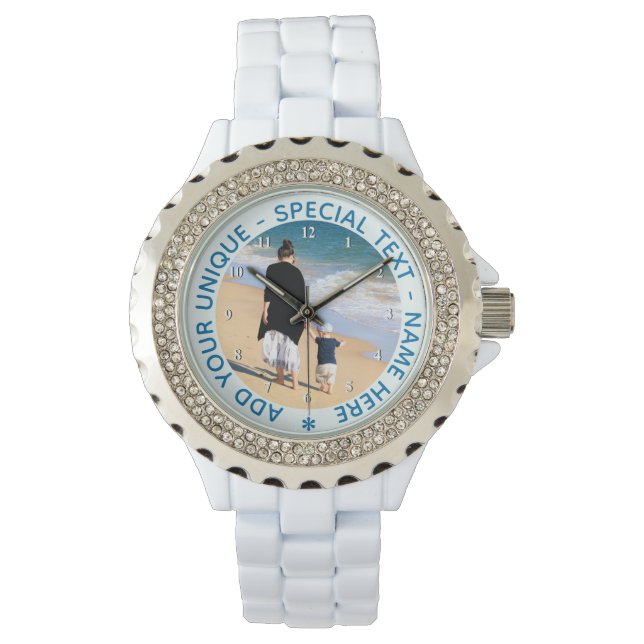 Custom Text Photo Watch Gift Your Favourite Photos (Front)