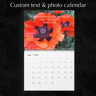 Custom Text & Photos Inspiration Bible Scripture Calendar