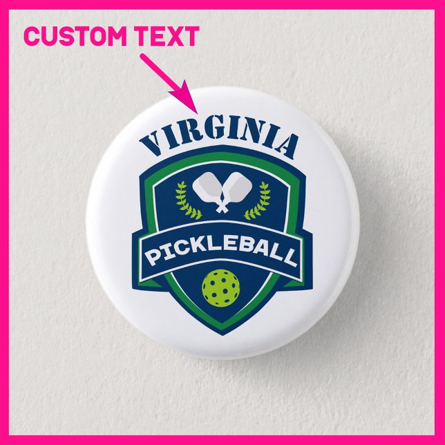 Custom text Pickleball  3 Cm Round Badge (Custom text pickleball button. Nice affordable little gift for all pickleball players.  )