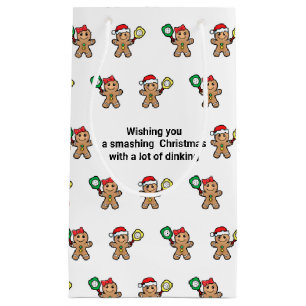 Custom text Pickleball Gingerbread people Small Gi Gift Bag