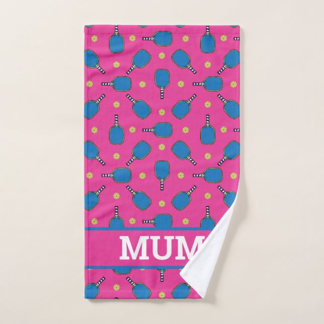Custom text  Pickleball Playtime Hand Towel (Hand Towel)