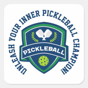 Custom text Pickleball  Square Sticker