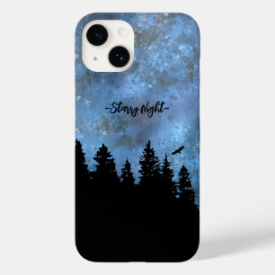 Custom Text Pine Forest Night Case-Mate iPhone 14 Case