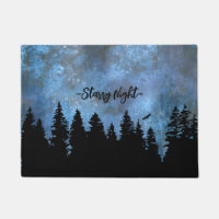 Custom Text Pine Forest Night