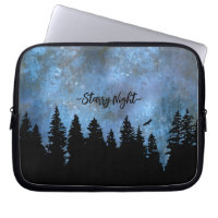Custom Text Pine Forest Night