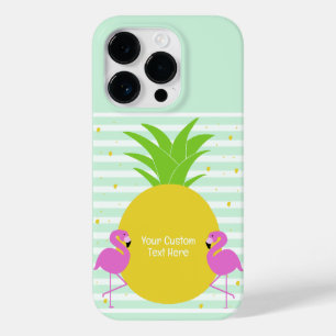 Custom Text Pineapple Flamingos Case-Mate iPhone 14 Pro Case