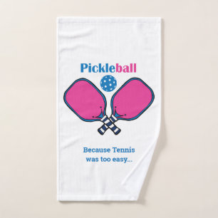 Custom text pink & blue Pickleball  Hand Towel