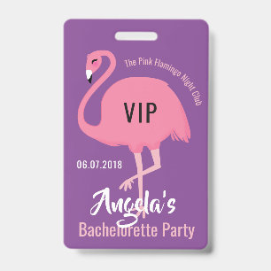 Custom Text Pink Flamingo badges ID Badge