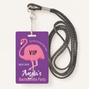 Custom Text Pink Flamingo badges ID Badge