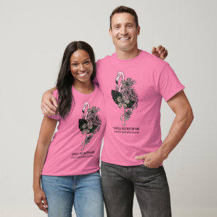 Custom Text Pink Flamingo T-Shirt