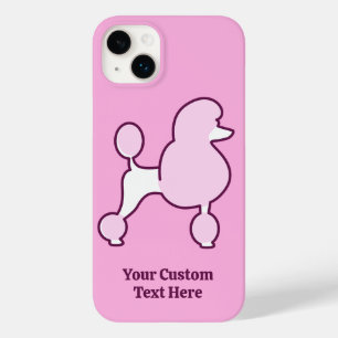 Custom Text Pink Poodle Case-Mate iPhone 14 Plus Case