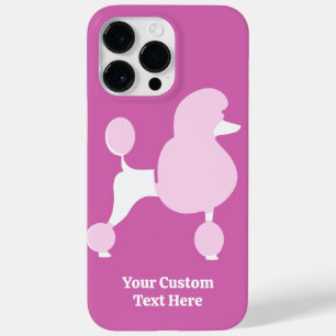 Custom Text Pink Poodle Case-Mate iPhone 14 Pro Max Case