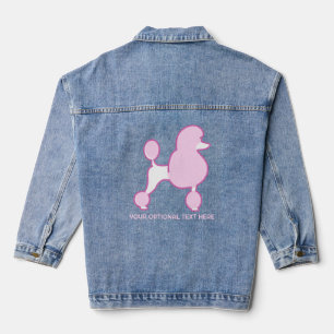 Custom Text Pink Poodle Denim Jacket