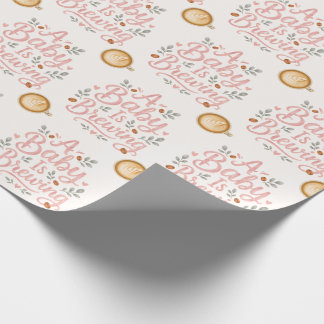 Custom Text Pink Watercolor Elephant Baby Shower Wrapping Paper