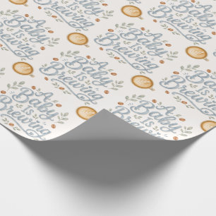 Custom Text Pink Watercolor Elephant Baby Shower Wrapping Paper