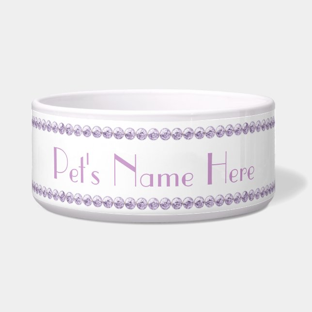 Custom Text PinkBead Blingy Ceramic Dishes (Front)