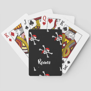 Custom text pirates pattern playing cards