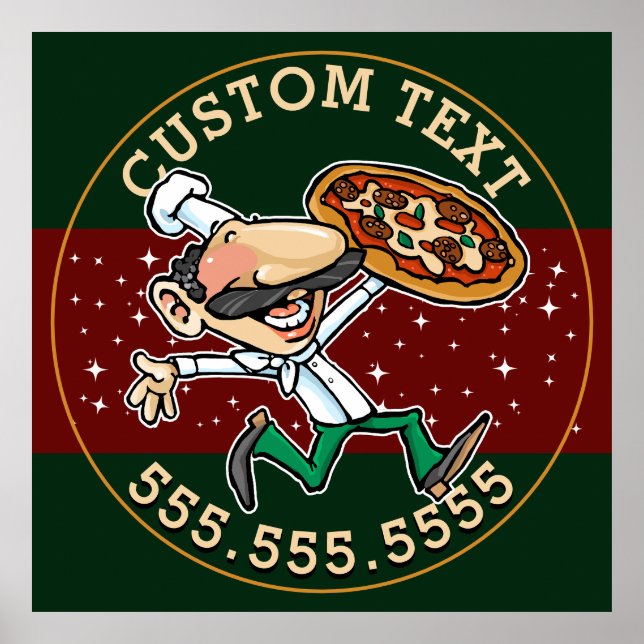 CUSTOM TEXT Pizza Delivery Pizzeria Sign  (Front)