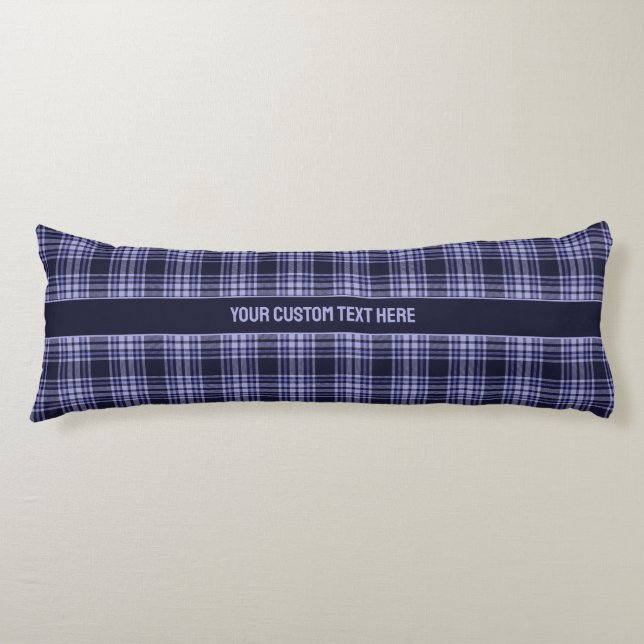 Custom Text Plaid / Tartan Pattern Body Cushion (Front)