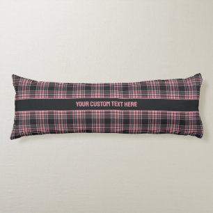 Custom Text Plaid / Tartan Pattern Body Cushion