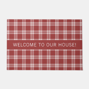 Custom Text Plaid / Tartan Pattern Doormat