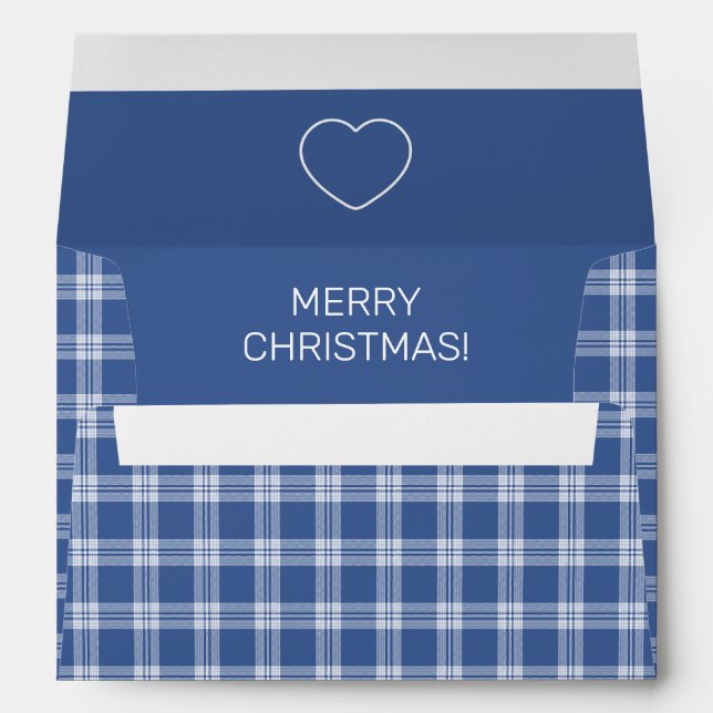 Custom Text Plaid / Tartan Pattern Envelope (Back (Bottom))