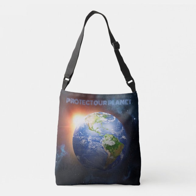 Custom Text Planet Earth Crossbody Bag (Back)
