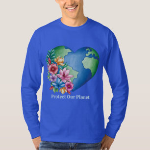 Custom Text Planet Earth Heart T-Shirt