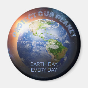 Custom Text Planet Earth Magnet