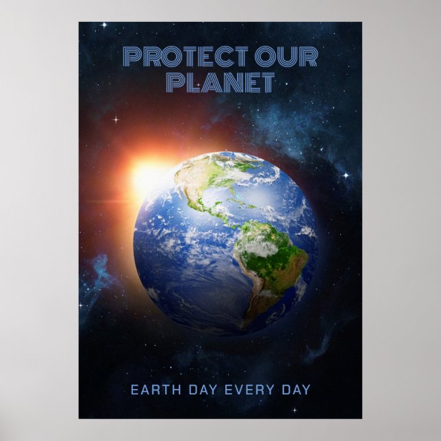Custom Text Planet Earth Poster (Front)