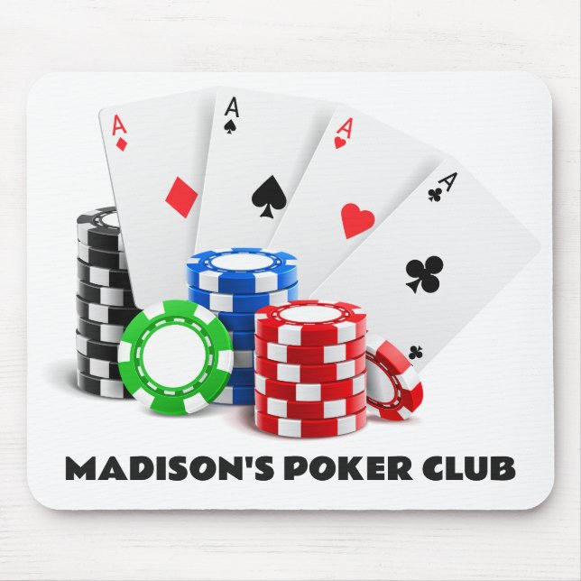 Custom Text Poker / Casino Mouse Mat (Front)