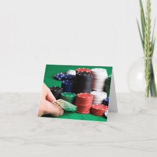 Custom text Poker player greeting card