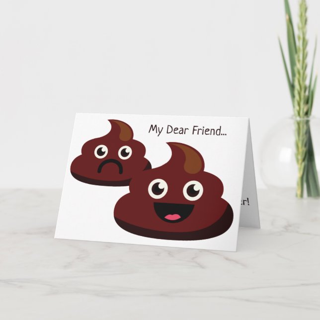 Custom Text Poop greeting card (Front)