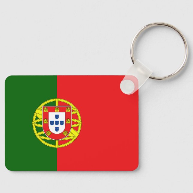 Custom Text Portugese Flag Key Ring (Front)