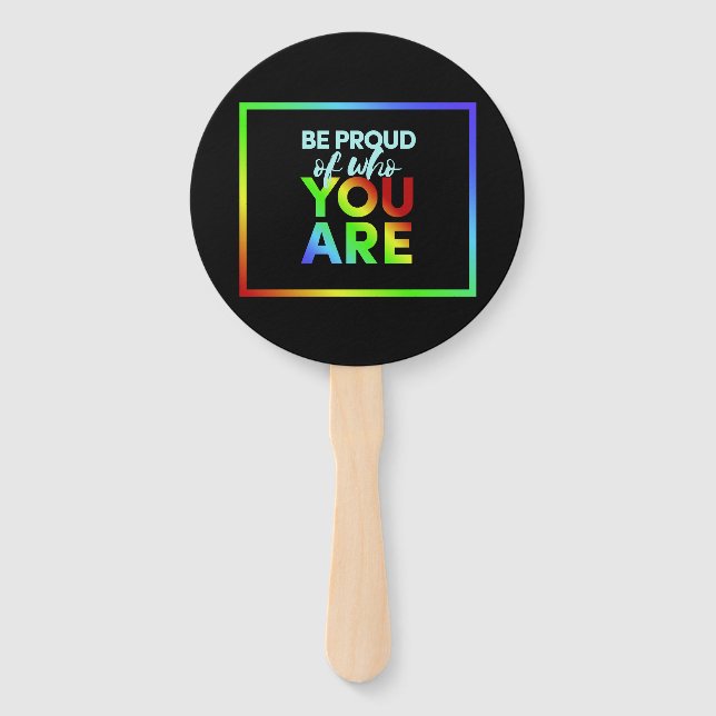 Custom text Pride hand fans (Front)