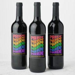 Custom Text Pride Wine Label