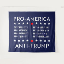 Custom Text Pro-America Anti-Trump Tapestry