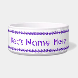 Custom Text Purple Bead Blingy Ceramic Dishes