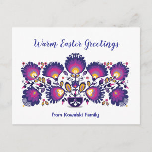 Custom Text Purple Easter Folklore  Postcard