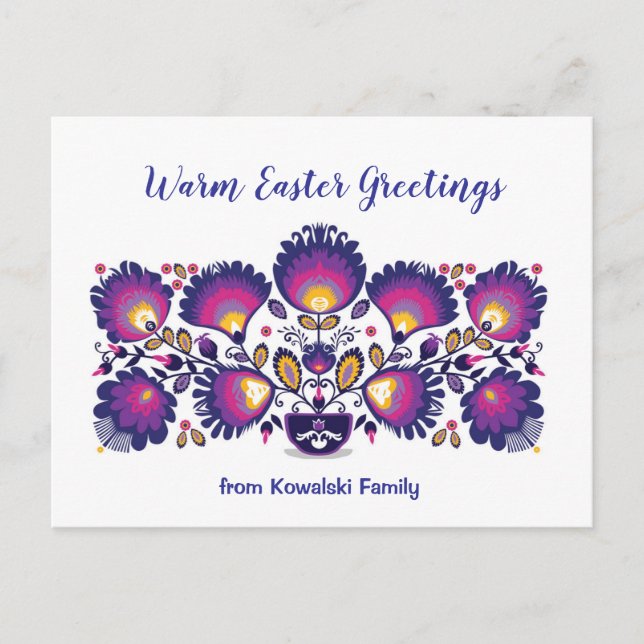 Custom Text Purple Easter Folklore  Postcard (Front)