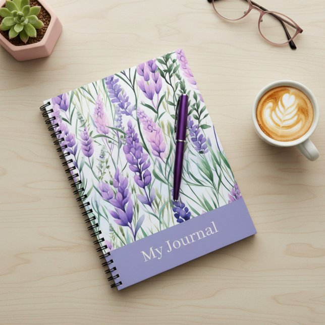 Custom Text Purple Floral Journal  (Creator Uploaded)