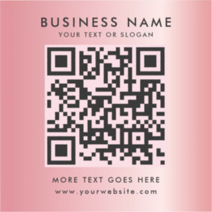 Custom Text QR Code Logo Template Rose Gold Glam