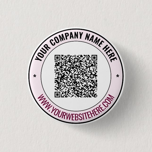 Custom Text QR Code Promotional Buttons Template (Front)