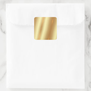 Custom Text QR Code Upload Logo Glamour Gold Blank Square Sticker