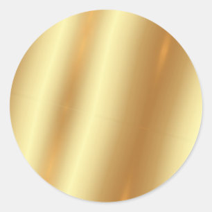 Custom Text QR Code Upload Your Logo Gold Blank Classic Round Sticker
