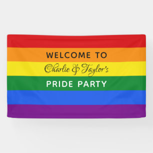 Custom text Rainbow Flag banner